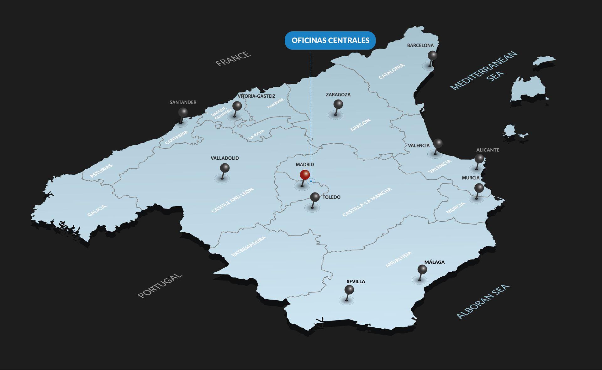 Mapa de Altatec Seguridad: cobertura local en España para sistemas de protección en comunidades de vecinos