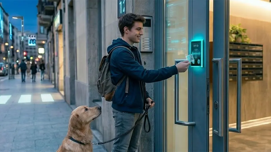 Entrada a portal con control de accesos