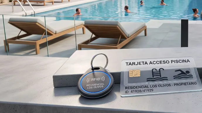 Acceso a la piscina comunitaria con tarjeta o tag