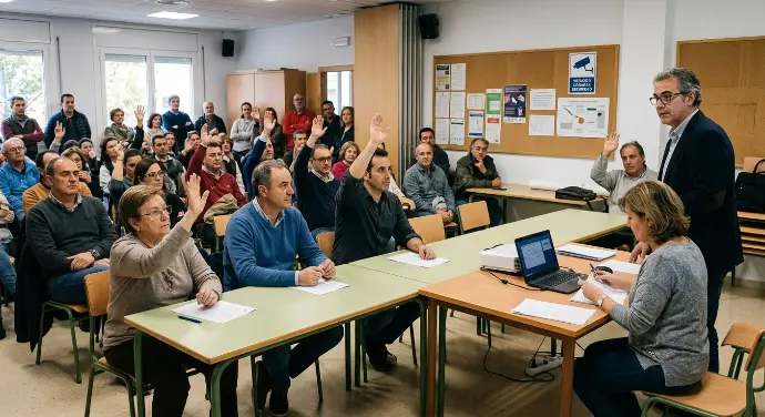 Votación durante la junta de propietarios